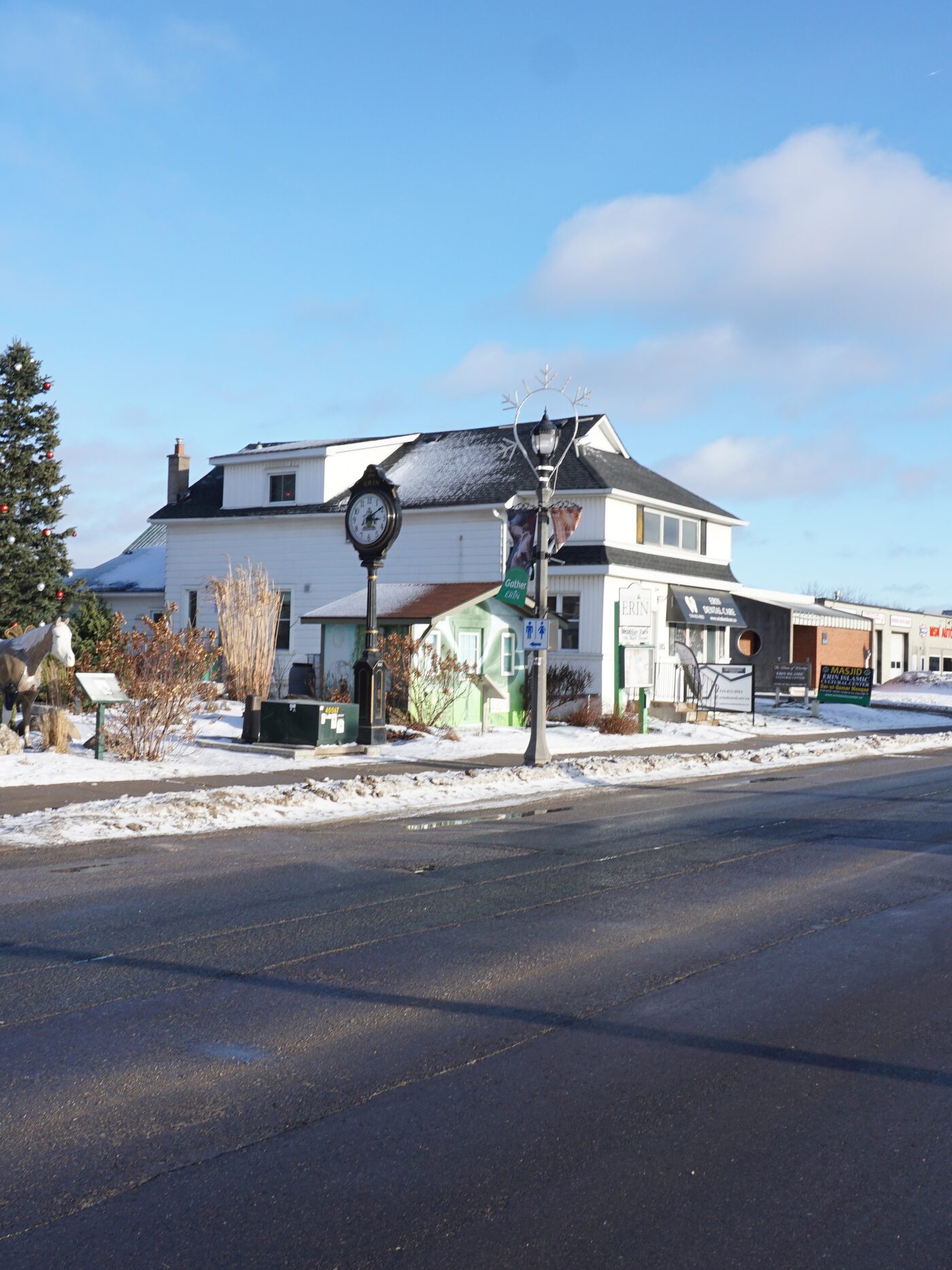 Downtown Erin village in winter